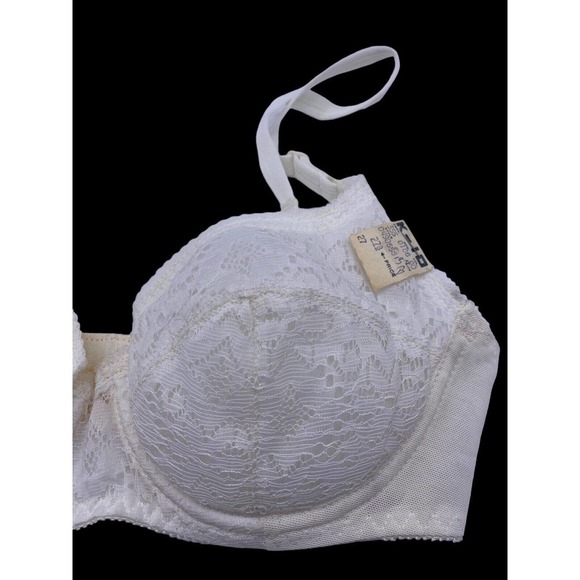Vintage 1960s Bra 32B White Lace NEW NOS Angela w/ Original Tags USA Union Made - Picture 4 of 7